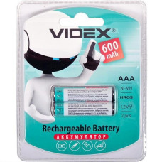 Акумулятори у вигляді батарейок перезаряджаються VIDEX ААА 600 V-291826 в упаковці 2 шт