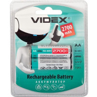 Акумулятори у вигляді батарейок перезаряджаються VIDEX АА 2700 V-291819 в упаковці 2 шт