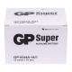 Лужна батарея крона на 9.0V GP 1604A-5UE1 на блістері 6LF22,6LR61 Alkaline Super (крона) в упаковці 1 шт