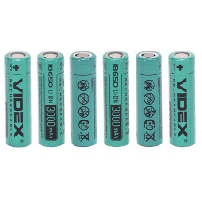 Акумулятори без захисту на 3000mAh VIDEX Li-Ion 18650-P V-003106 в упаковці 1 шт