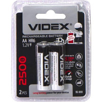 Акумулятори у вигляді батарейок перезаряджаються VIDEX АА 2500 V-291802 в упаковці 2 шт