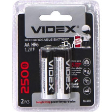 Акумулятори у вигляді батарейок перезаряджаються VIDEX АА 2500 V-291802 в упаковці 2 шт