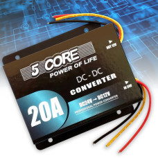 Перетворювач напруги інвертор 5 CORE 20A 24v-12v DC/DC Чорний
