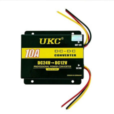 Перетворювач напруги UKC 10A 24v-12v DC/DC Автомобільний інвертор Чорний