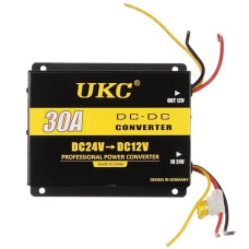 Перетворювач напруги UKC 30A 24v-12v DC/DC Автомобільний інвертор Чорний