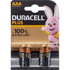 Батарейка на 1,5V по 4 штуки на блістері Duracell Plus LR-03 ААА в упаковці 4 шт