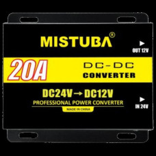 Перетворювач напруги MISTUBA DC-DC 24V-12V 20A Автомобільний інвертор Чорний