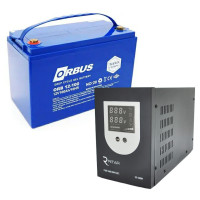 Комплект резервного живлення для ДБЖ Ritar SK-800VA 500W Гелевий акумулятор Orbus CG12100 Gel 12V 100 Ah