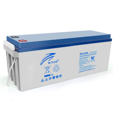 Акумуляторна батарея AGM Ritar DC12-200 12V на 200Ah Gray Case для джерела безперебійного живлення