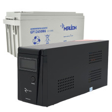 Комплект для джерела безперебійного живлення RITAR RTSW-600ND12 LCD на 360Ah та MERLION AGM GP12650M6 на 65 Вт