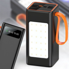 Power Bank 50000 mAh з 4 USB-портами, ліхтариком і дисплеєм