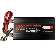 Інвертор для автомобільних акумуляторів UKC 12V 220V 1000W Перетворювач напруги Чиста синусоїда