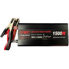 Інвертор для автомобільних акумуляторів UKC 12V 220V 1500W Перетворювач напруги Чиста синусоїда