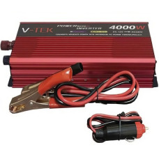 Перетворювач напруги інвертор з дисплеєм V-TEK 4000W 12-220V Автомобільний перетворювач