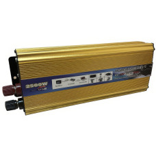 Перетворювач напруги інвертор Power 2500 Вт 12-220V Автомобільний перетворювач Золотистий