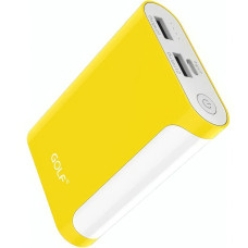 Портативний зарядний пристрій Power Bank GOLF 12000 mAh Зовнішній акумулятор у стильному жовтому кольорі