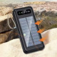 Портативний зарядний пристрій із сонячною панеллю та набором кабелів Power Bank на 30 000 mAh з дисплеєм