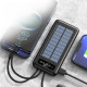 Портативний зарядний пристрій із сонячною панеллю та набором кабелів Power Bank на 30 000 mAh з дисплеєм