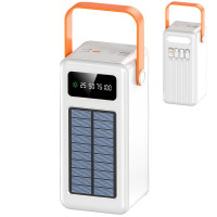 Портативний зарядний пристрій із сонячною панеллю Power Bank Білий Зовнішній акумулятор на 80000 mAh