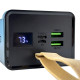 Портативний зарядний пристрій Power Bank із ліхтариком дисплеєм та швидкою зарядкою TUGII-Y54 40000 mAh Чорний
