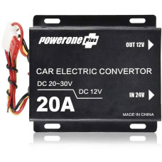 Перетворювач напруги Power One+ 24V-12V 20A  Автомобільний інвертор Чорний