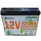 Акумулятор літій-залізо-фосфатний на 12В ємністю 100 Ач LiFePO4 1280Wh Акумулятор для дому та техніки
