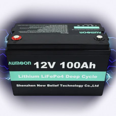 Акумуляторна літієва батарея AUMOON LiFePO4 і Bluetooth на 12,8В ємністю 100 Ач 1,28 кВт BMS для ДБЖ