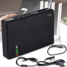 Джерело безперебійного живлення UPS на 12000mAh з перехідниками для роутера DC1018P