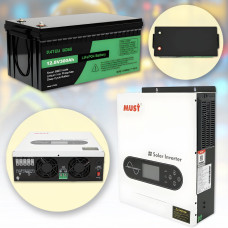 Комплект Гібридний інвертор PV1800-2012 ECO 2000W/12V | Акумулятор Datou Boss 12V/300Ah