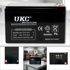 AGM Акумулятор 12V/12Ah для систем резервного живлення 150х100х100мм UKC WST-12