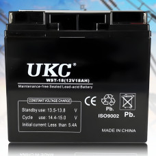 AGM Акумулятор 12V/18Ah для резервного живлення 16х17х8см UKC WST-18