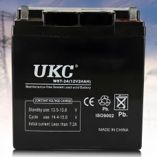 AGM Акумулятор 12V/24Ah для резервного живлення 165х125х175мм UKC WST-24