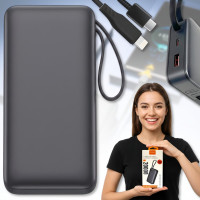 Power Bank 20000mAh з PD 65W та кабелями Type-C | Lightning TUGII Y45