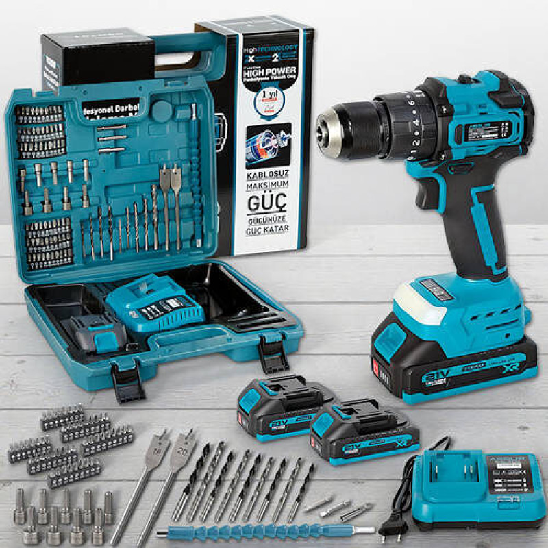 Акумуляторний ударний шурупокрут ASSUR ASR131 21V у кейсі 84 предмети