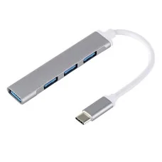 Хаб USB Type-C на 4 USB 3.0 Silver Концентратор для підключення 4 USB