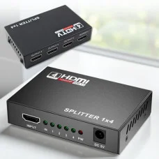 HDMI-розгалужувач на 4 порти з LED-індикацією та каскадним підключенням SPLITTER