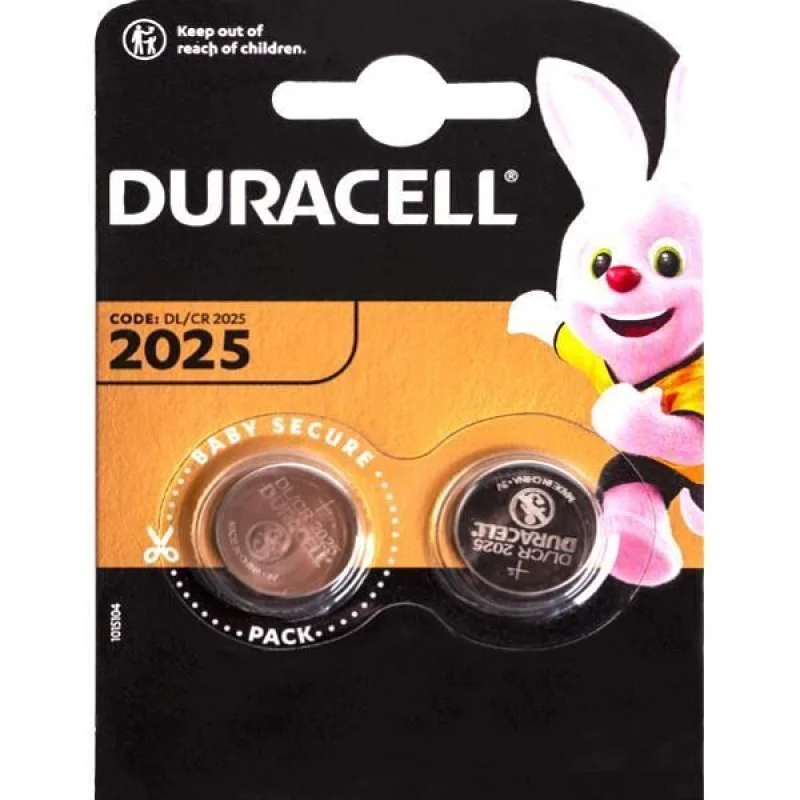 Плоскі батарейки 3V для годинника у вигляді таблетки Duracell DL/CR 2025 на блістері 2 шт 045514/500 в упаковці 4 шт