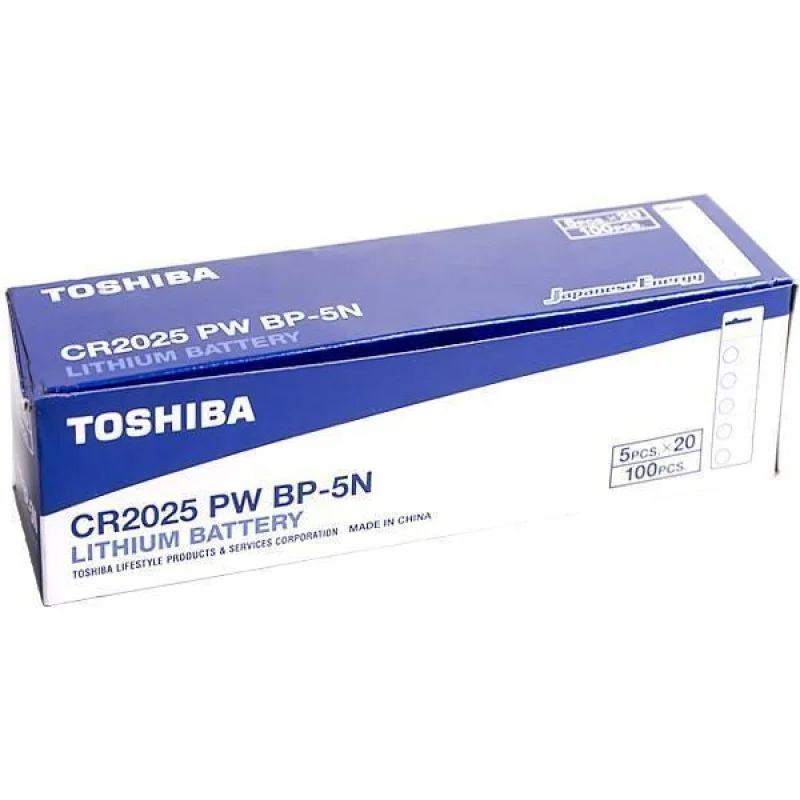 Плоскі батарейки 3V у вигляді таблетки Toshiba CR 2025 на блістері 5 шт 588891/60152702 в упаковці 10 шт