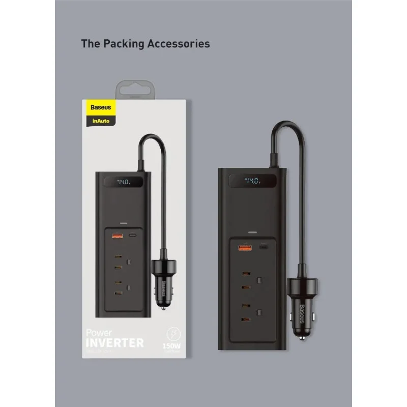 Перетворювач напруги автомобільний інвертор Baseus In-Car Inverter CRNBQ-A01 150W